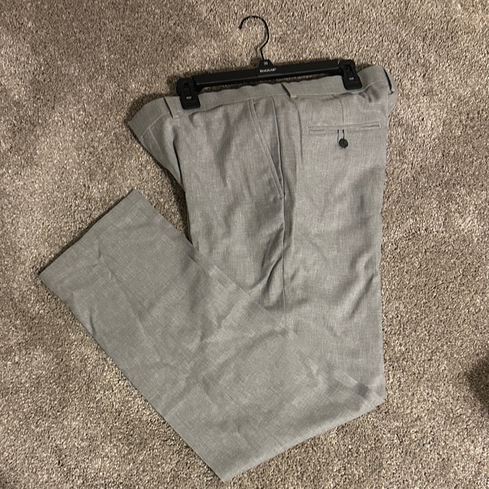 Haggar Men's Light Gray Suit Pants, 4 way stretch